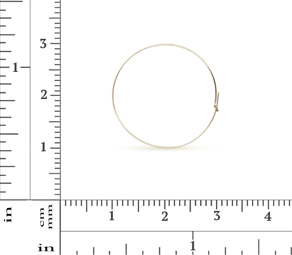 14Kt Gold Filled 20mm 21ga Wire Beading Hoop - 5 pairs/pack