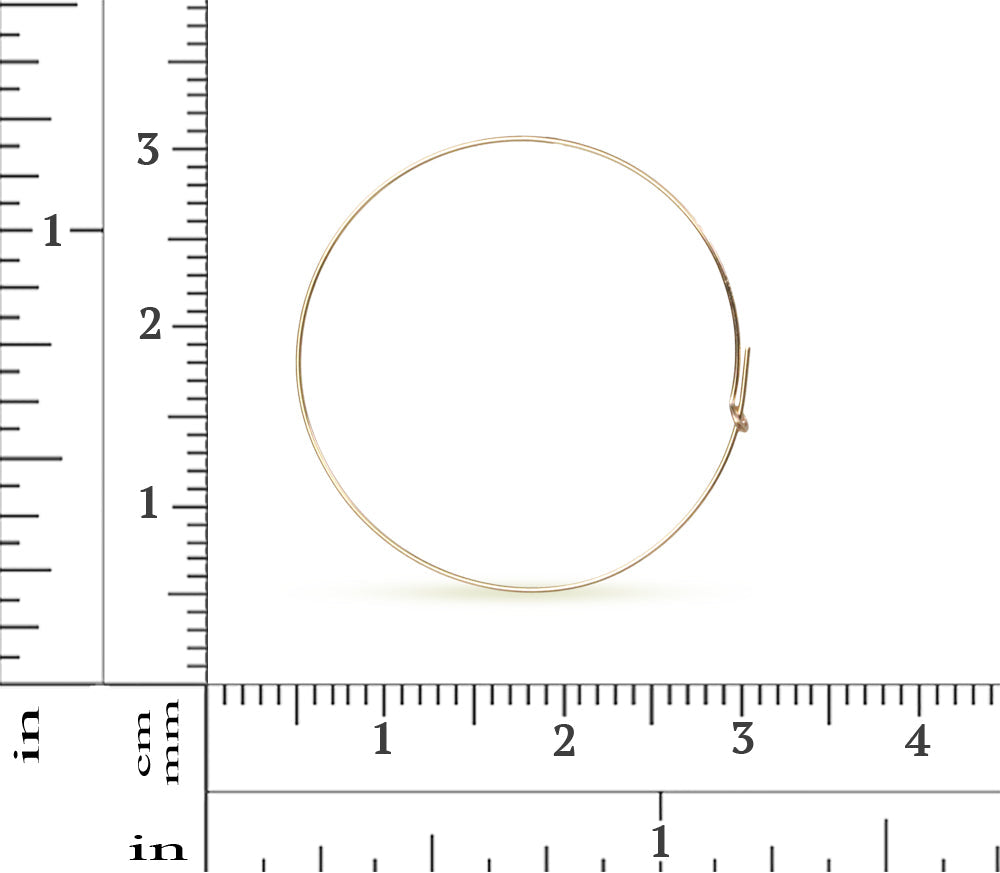 14Kt Gold Filled 25mm 21ga Wire Beading Hoop - 5 pairs/pack