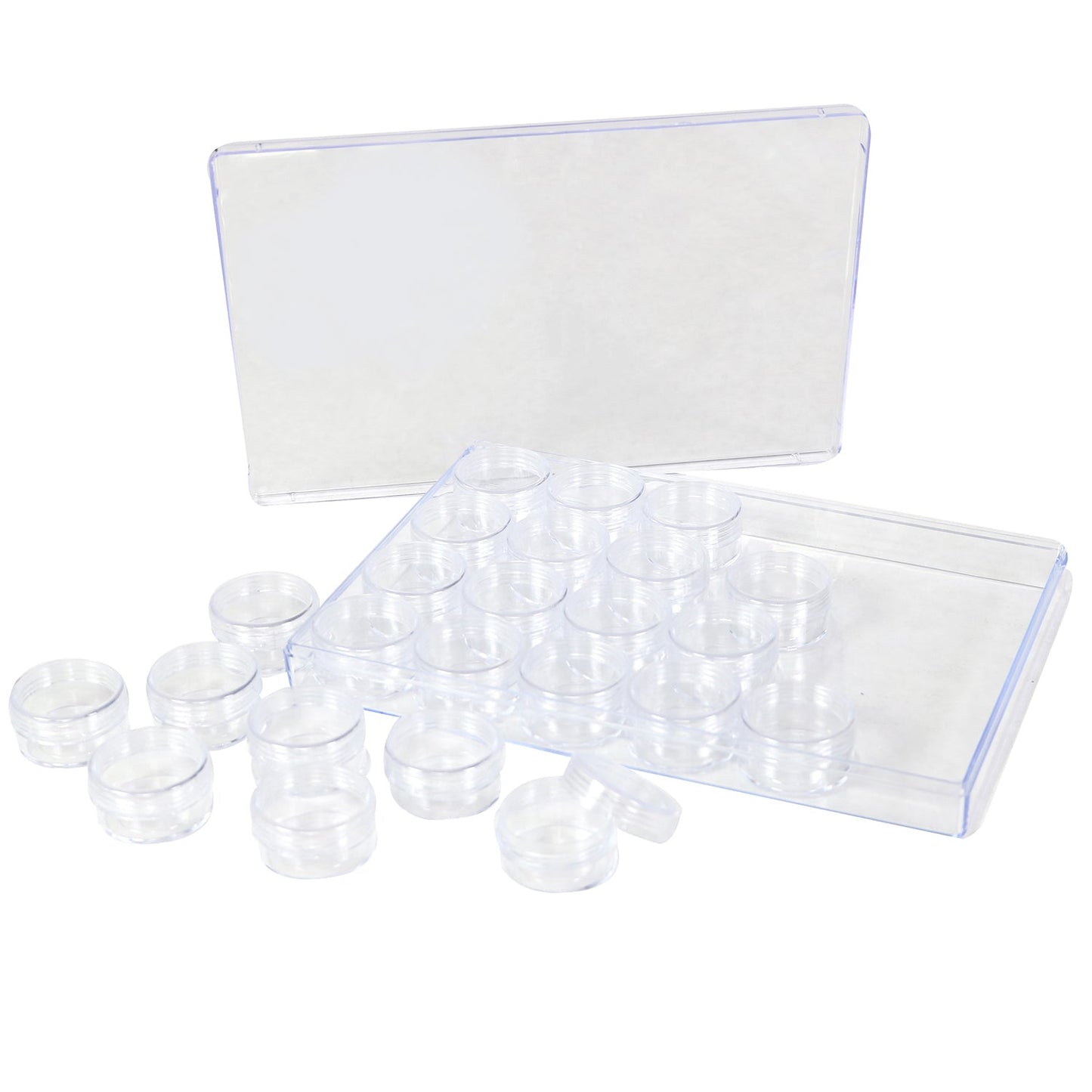 Large Plastic Bead Storage Organizer Box, 24 Jars