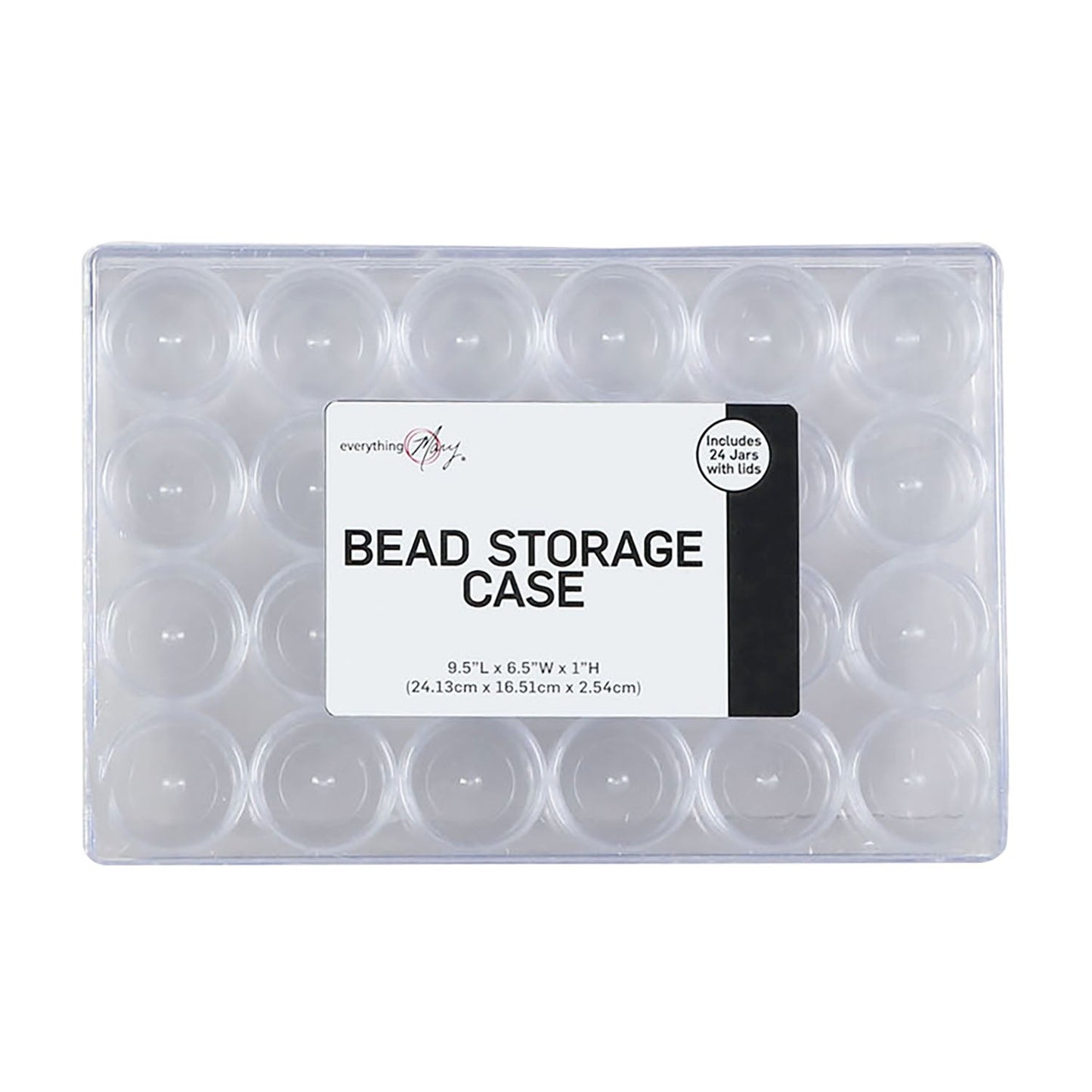 Large Plastic Bead Storage Organizer Box, 24 Jars
