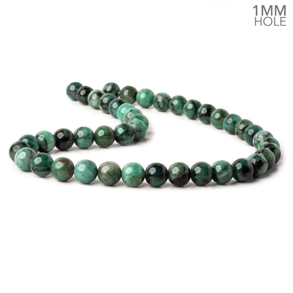 10mm Brazilian Emerald Plain Round Beads 16 inch 43 pieces 1mm Hole