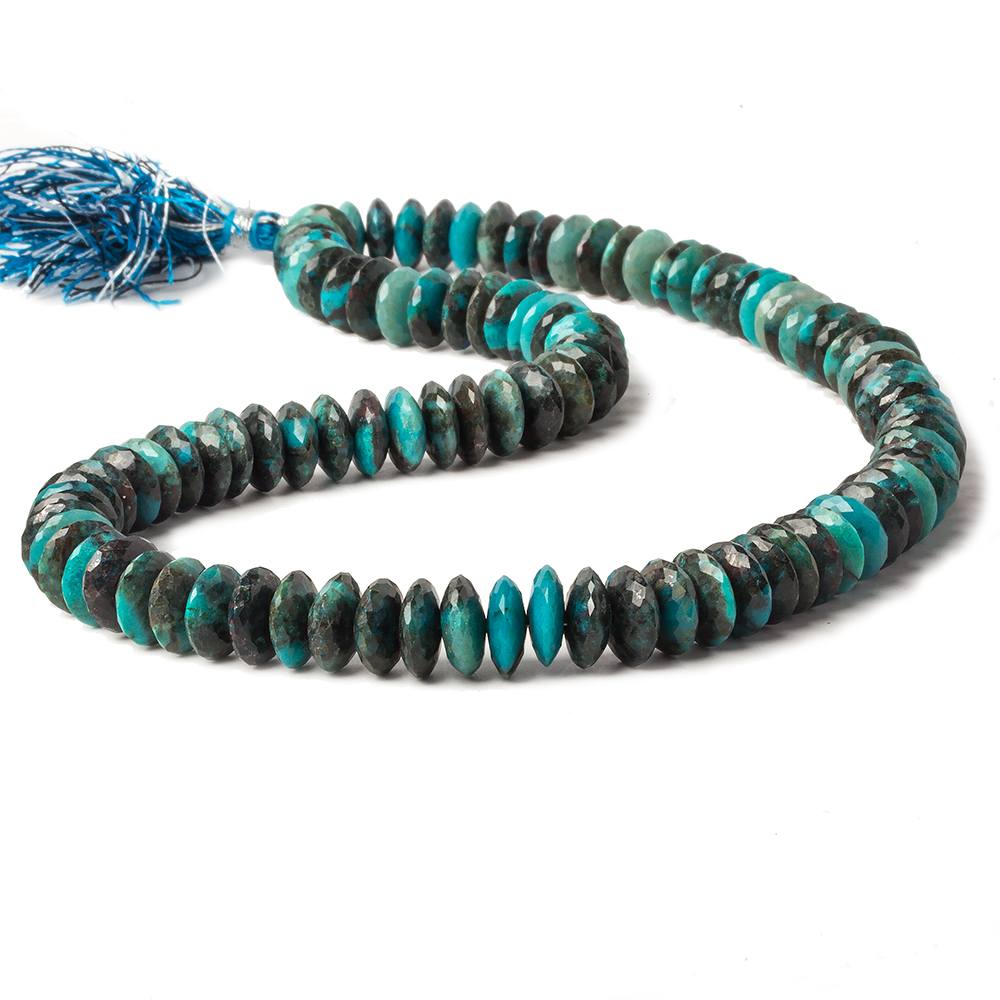 10mm Chrysocolla German Faceted Rondelle Beads 16 inch 95 pieces AAA