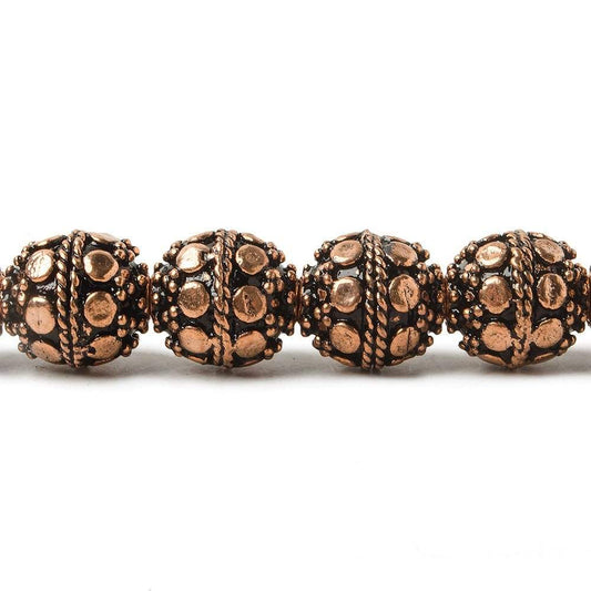 10mm Copper Bead Bead Round Dots 8 inch 18 pcs
