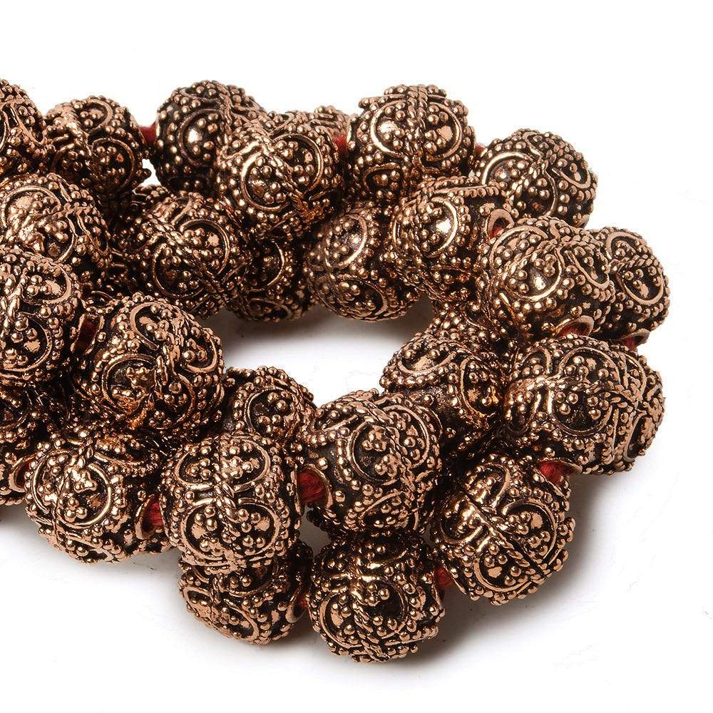 10mm Copper Bead Bead Roval Edwardian 8 inch 18 pcs