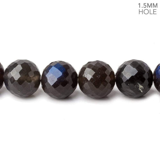 10mm Labradorite faceted rounds 20 inch 54 large hole beads  A