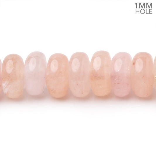 10mm Morganite Plain Rondelle Beads 16 inch 75 pieces AA 1mm hole