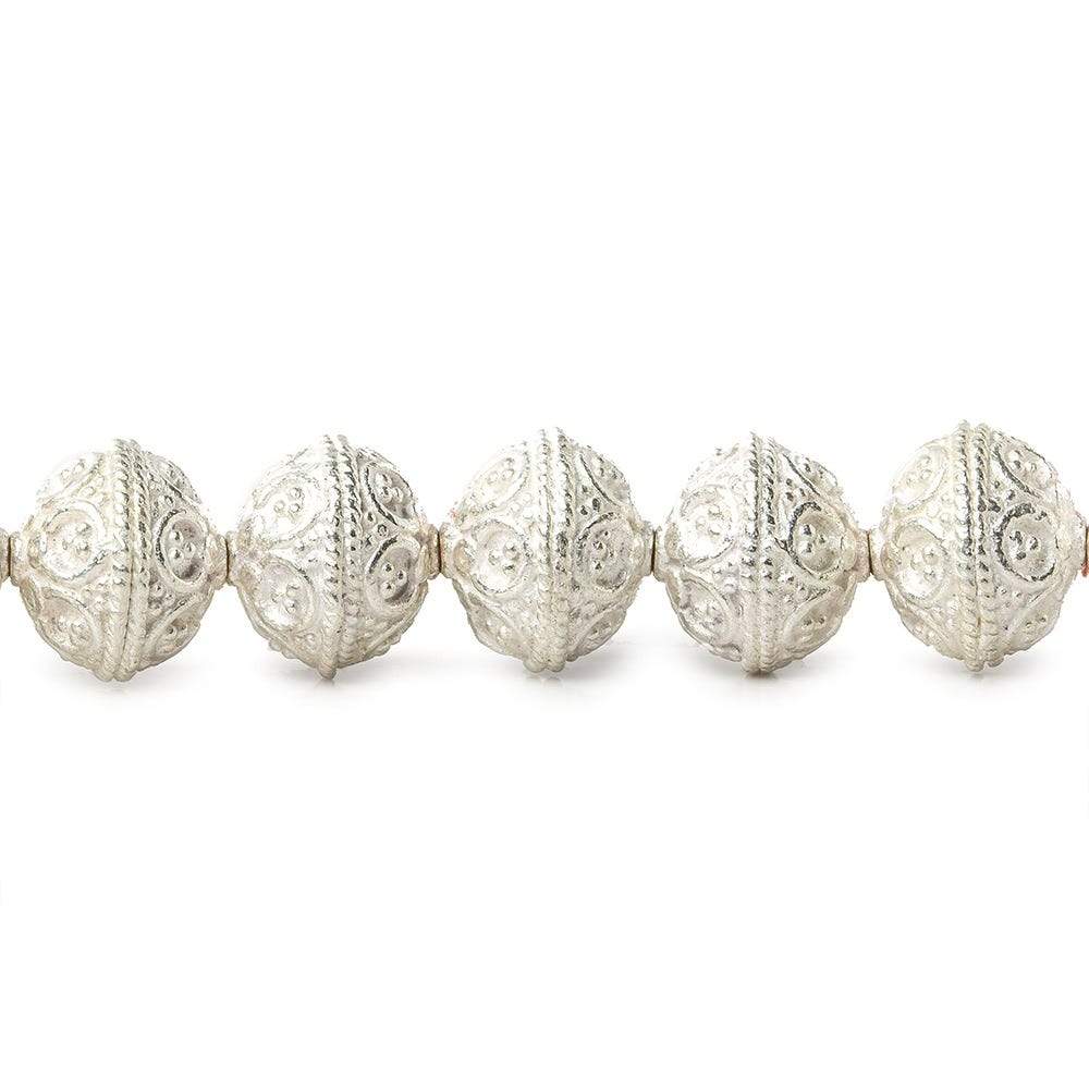 10mm Sterling Silver plated Copper Moroccan Roval Bead 8 inch 22 beads