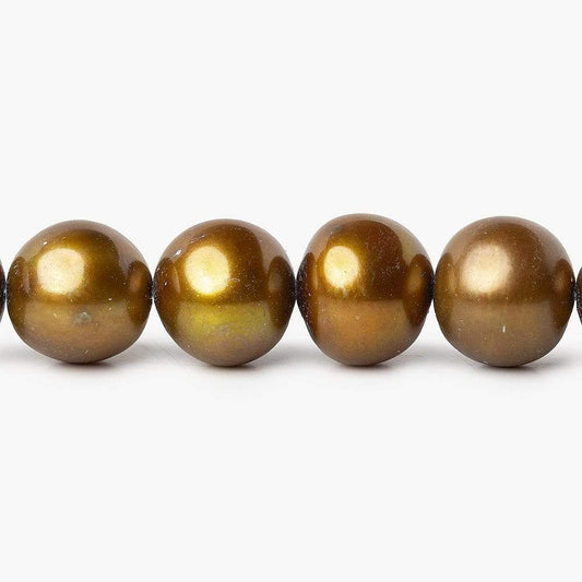 10mm Toffee Brown Off Round Freshwater Pearls 16 inch 42 pieces