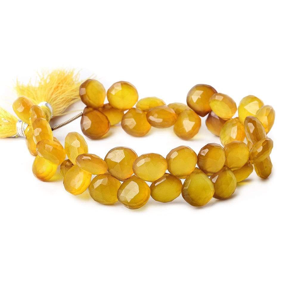 10x10-11x11mm Butterscotch Yellow Chalcedony Heart Briolettes 8 inch 45 pcs