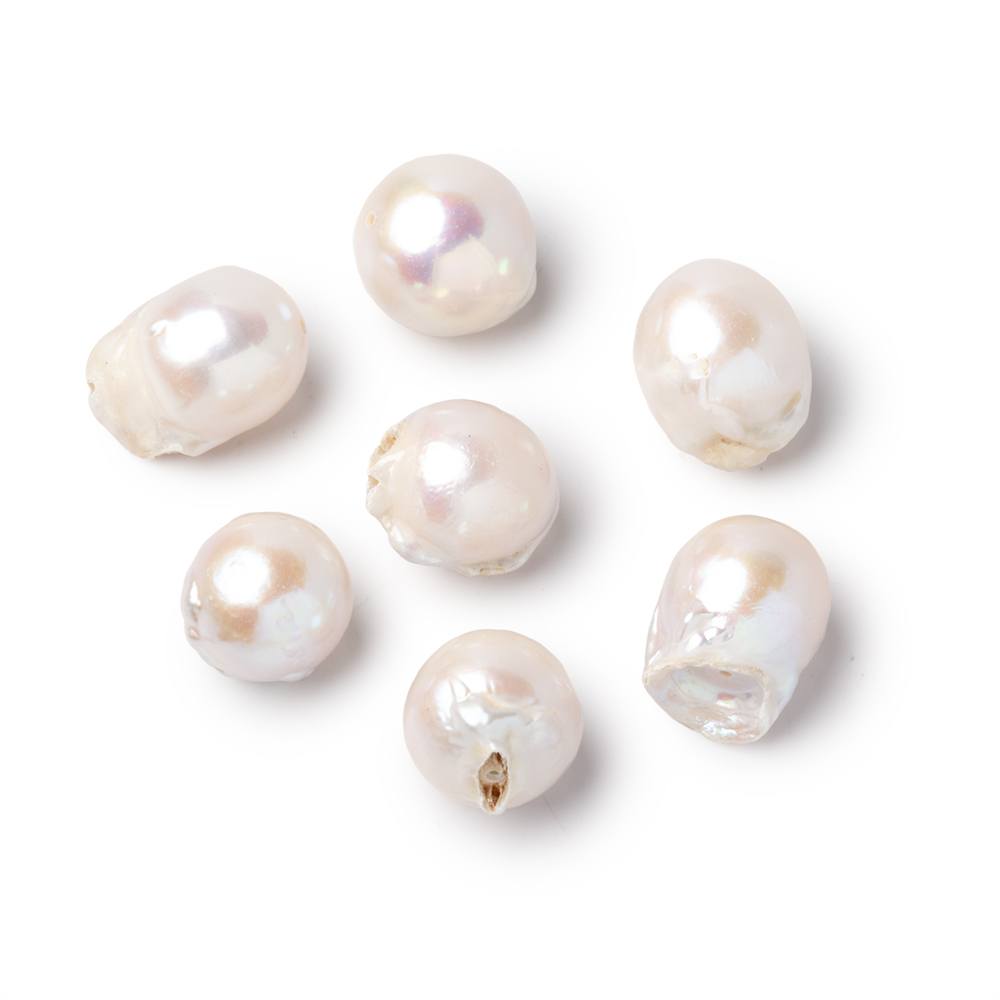 10x10-15x11mm White Ultra Baroque Freshwater Pearl Focal 1 piece