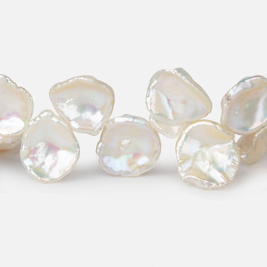 10x10-16x14mm Rose' Off White top drilled Keshi Freshwater Pearls AAA 15.5 inch 48 pcs