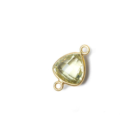 10x10mm Vermeil Bezeled Lemon Quartz trillion Connector 1 piece