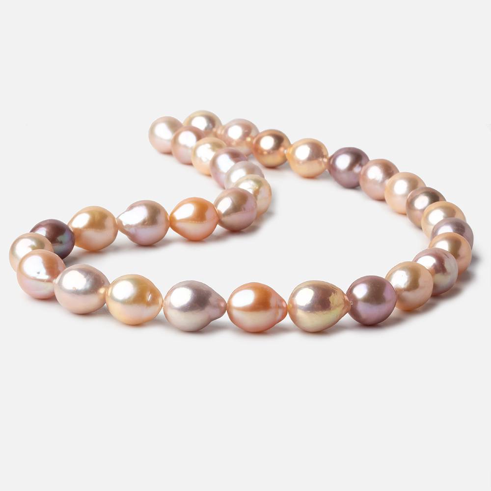 10x11-11x11mm Tri Color Baroque Freshwater Pearls 16 inch 33 pieces AAA grade