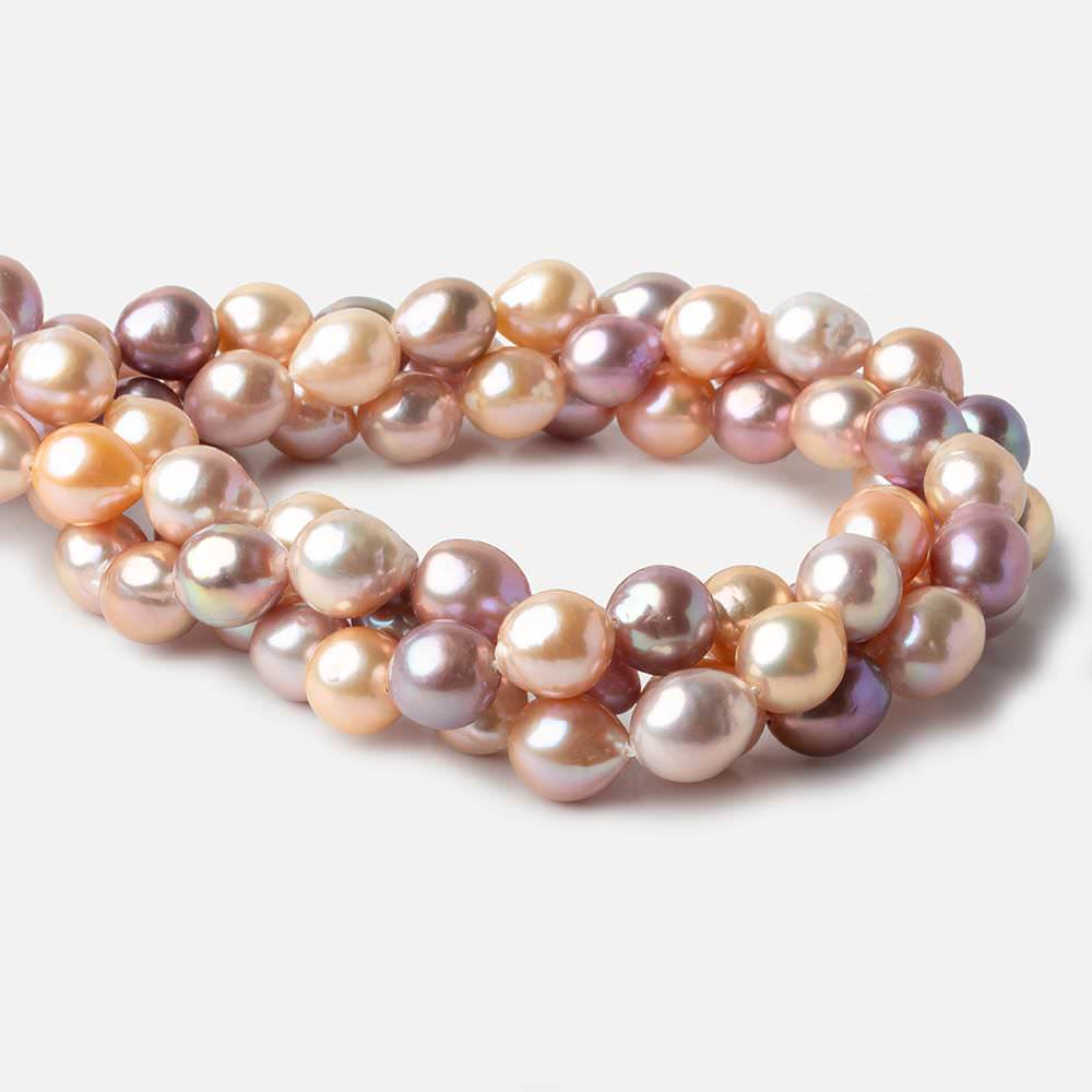 10x11-11x11mm Tri Color Baroque Freshwater Pearls 16 inch 33 pieces AAA grade