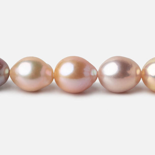 10x11-11x11mm Tri Color Baroque Freshwater Pearls 16 inch 33 pieces AAA grade