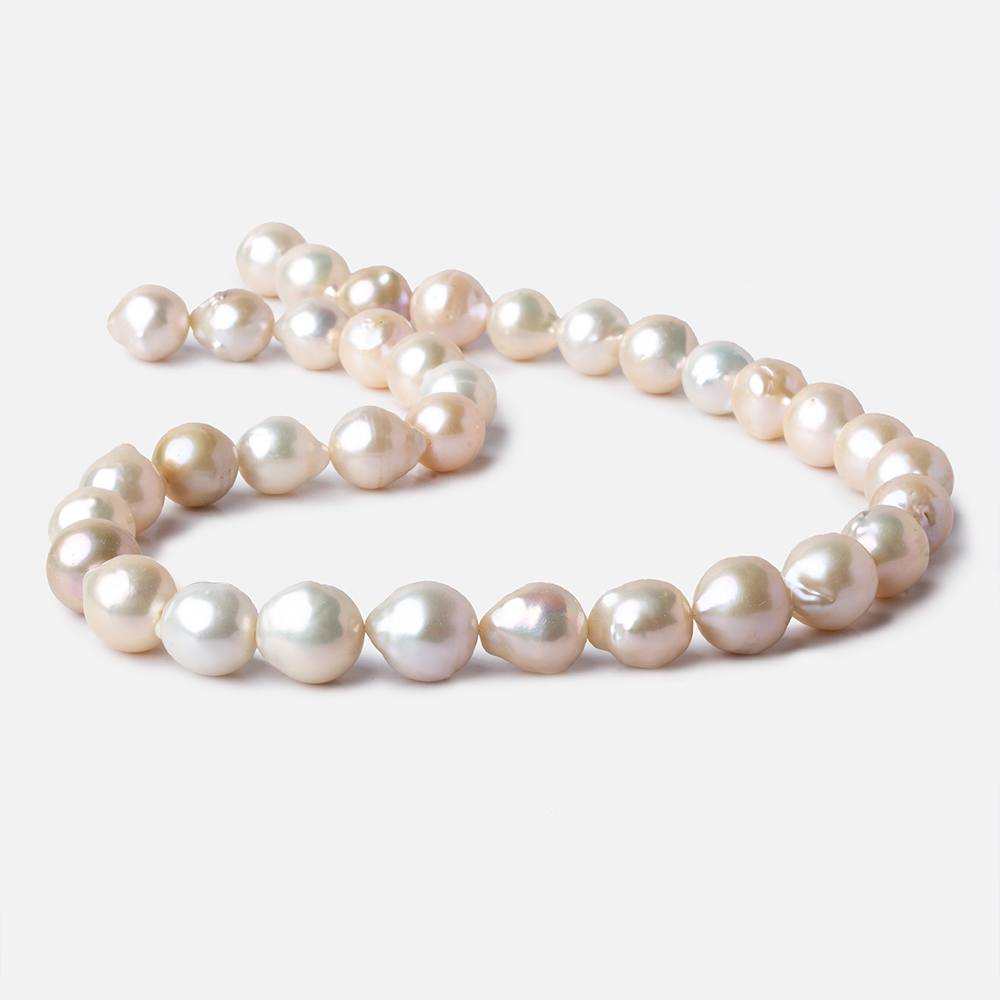 10x11-12x13mm Light Tri Color Baroque Freshwater Pearls 16 inch 33 pieces A grade