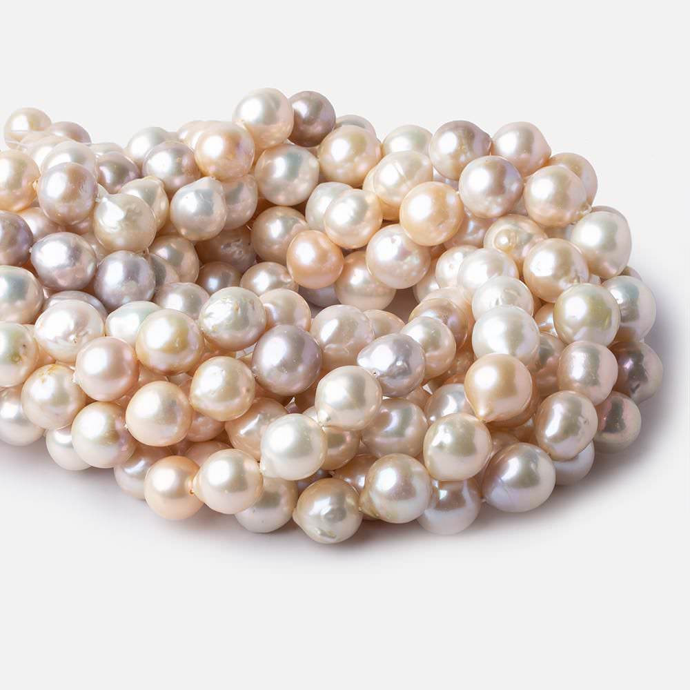 10x11-12x13mm Light Tri Color Baroque Freshwater Pearls 16 inch 33 pieces A grade