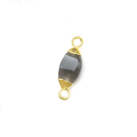 10x5mm Gold Leafed Platinum Moonstone 4 sided Marquise Connector 1 piece