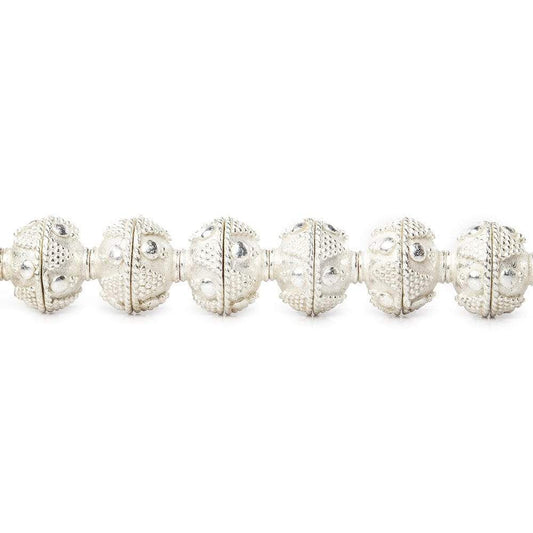 10x5mm Sterling Silver plated Copper Bead Cap Miligrain Triangle and Dot Design