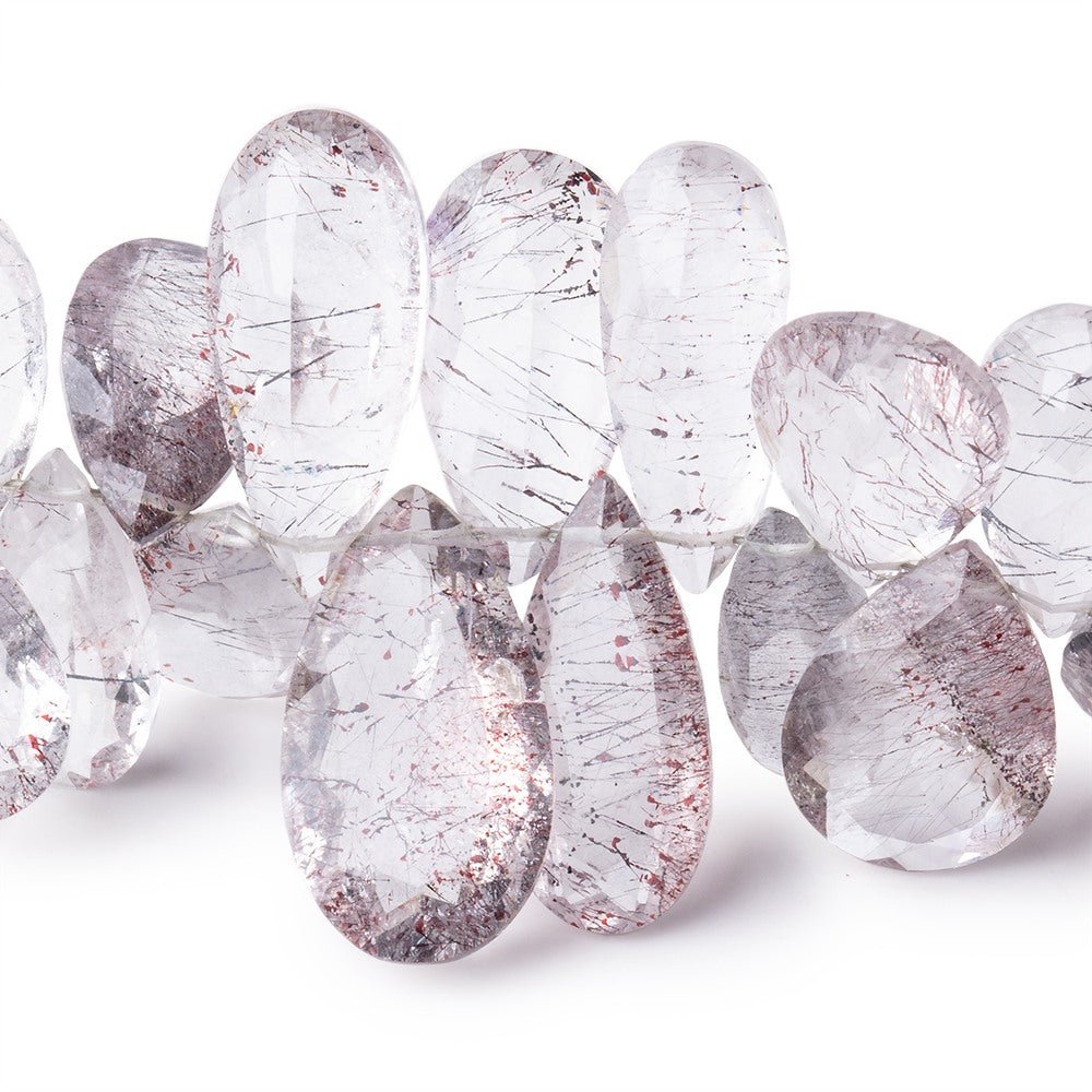 10x6-22x12mm Moss Amethyst Pavilion Faceted Pears 6.5 inch 43 Beads AAA