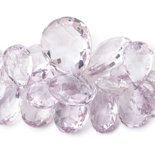 10x6-28x23mm Pink Amethyst faceted pear beads 7 inch 38 pieces AAA