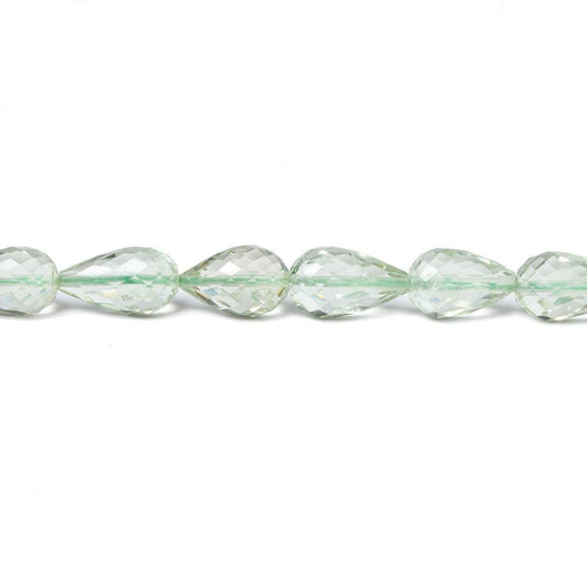 9x6-12x7mm Prasiolite Straight Drilled Tear Drop Beads 16 inch 42 pieces