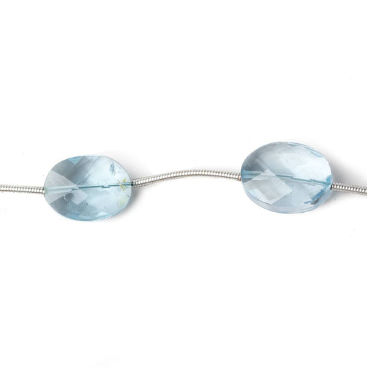 10x7-13x10mm Sky Blue Topaz faceted oval beads 8 inch 7 pieces AA