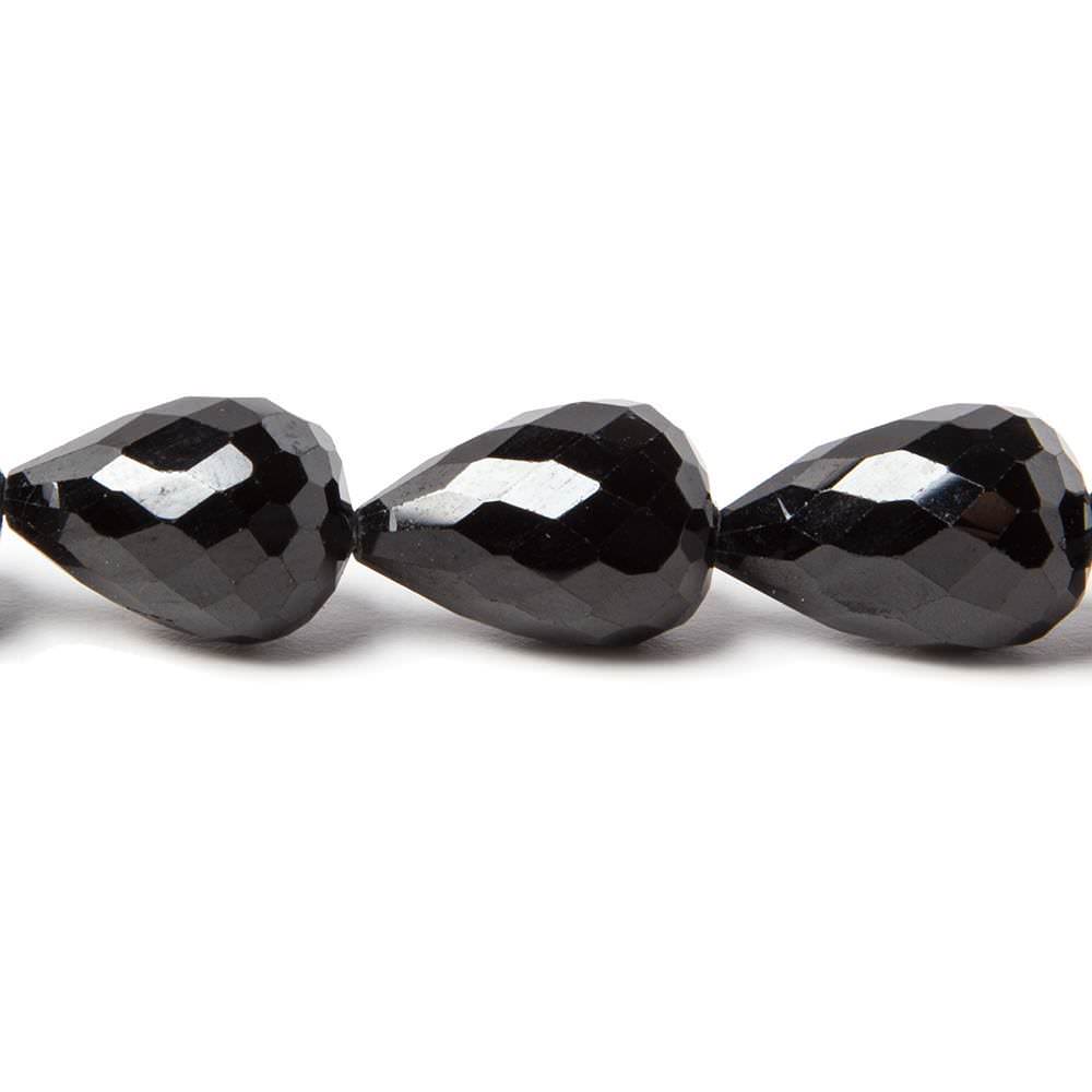10x7-14x9mm Black Spinel Straight Drilled Faceted Tear Drop beads 16 inch 35 beads