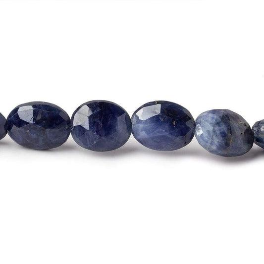 12x10mm Shaded Blue Sapphire Faceted Oval Beads 16 inch 33 pieces A