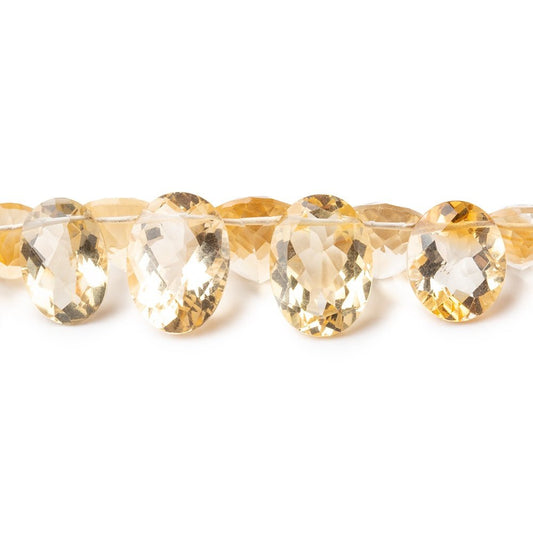 10x8-14x11mm Citrine Pavilion Faceted Oval Beads 5.5 inch 24 pieces AAA