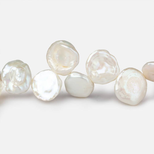 10x8-14x14mm Creamy Off White top drilled Keshi Freshwater Pearls AA 15.5 inch 43 pcs