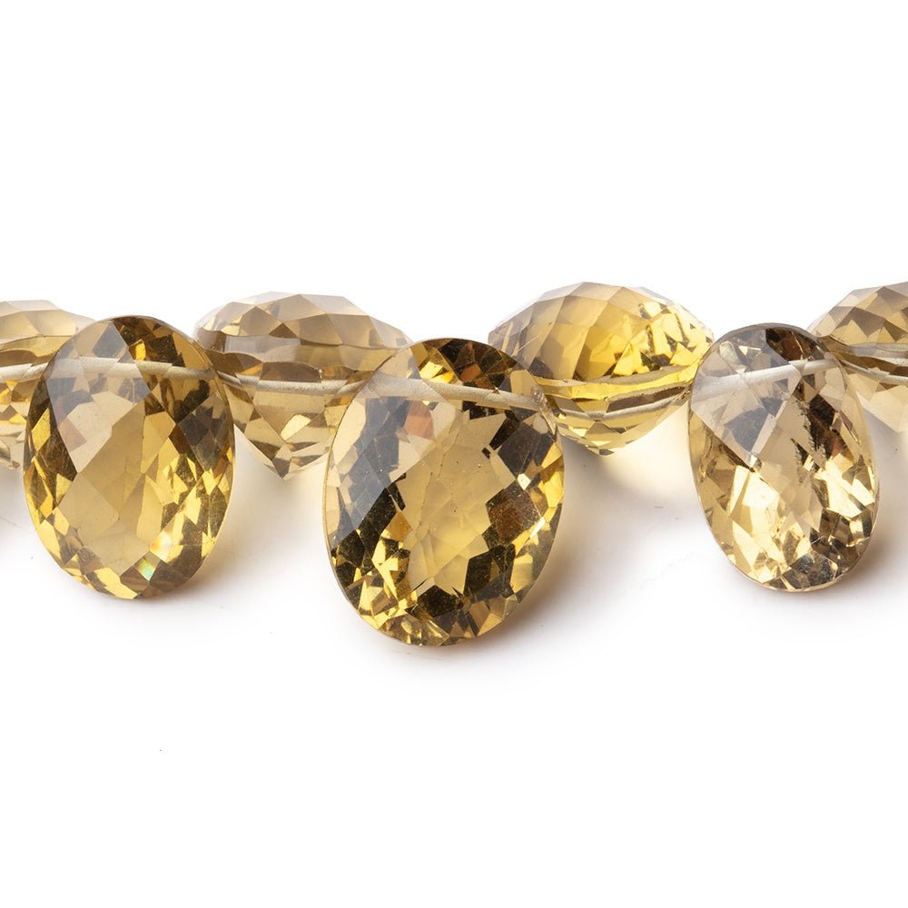 10x8-16x11mm Lemon Quartz Faceted Oval Beads 4 inch 16 pieces AAA