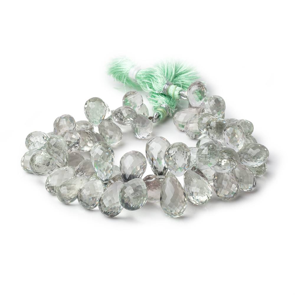10x8-17x10mm Prasiolite Faceted Tear Drop Beads 8 inch 58 pieces AAA