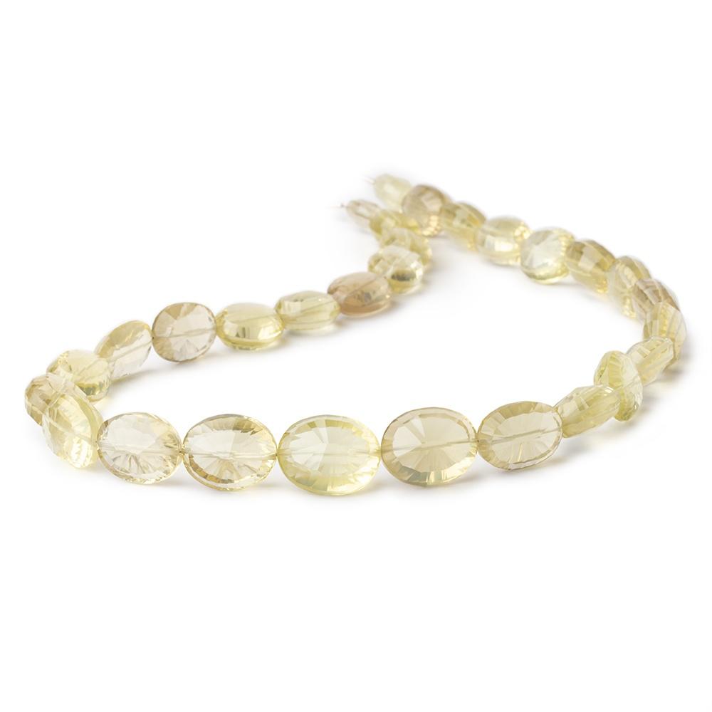 10x8-17x13mm Lemon Quartz Concave Faceted Oval Beads 16 inch 29 pieces AAA