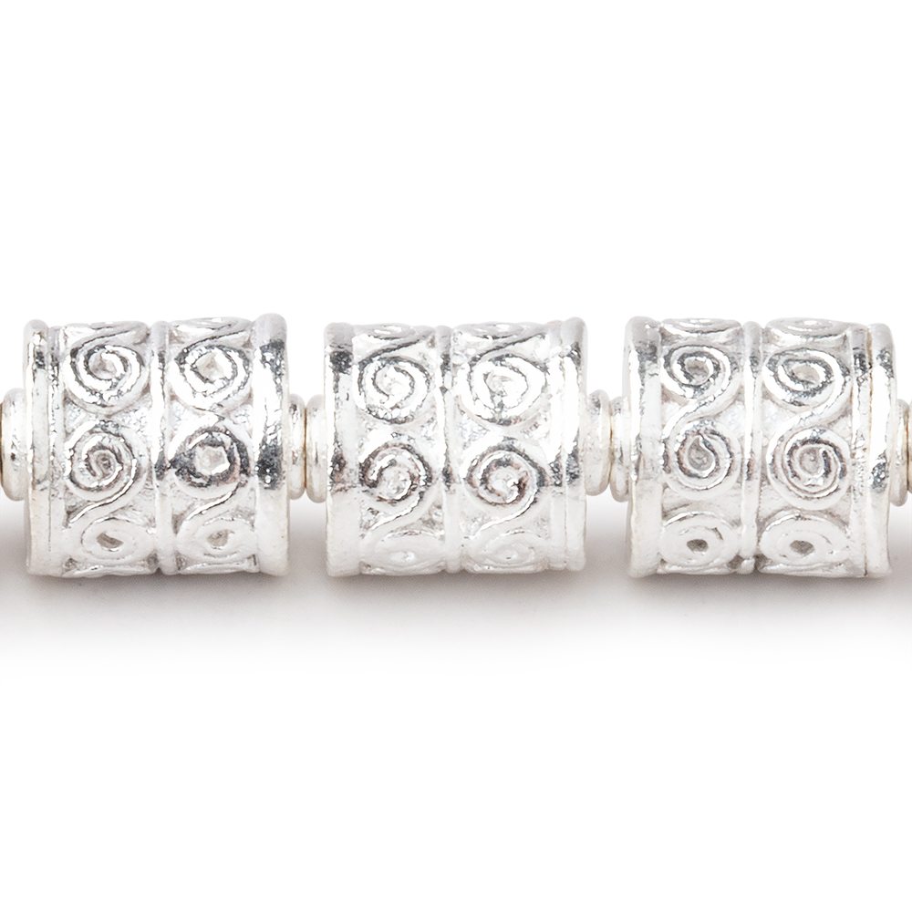 10x8mm Sterling Silver Plated Copper Wave Scroll Tube 8 inch 20 Beads