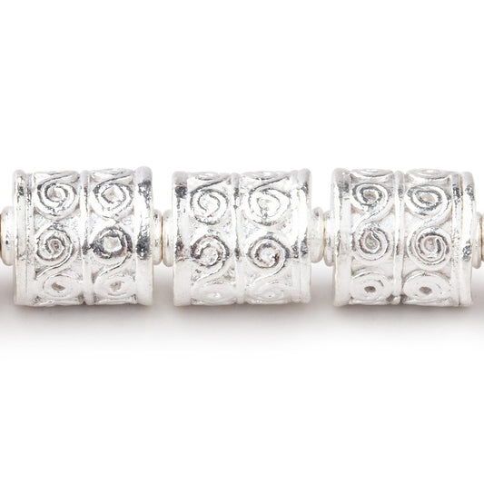 10x8mm Sterling Silver Plated Copper Wave Scroll Tube 8 inch 20 Beads