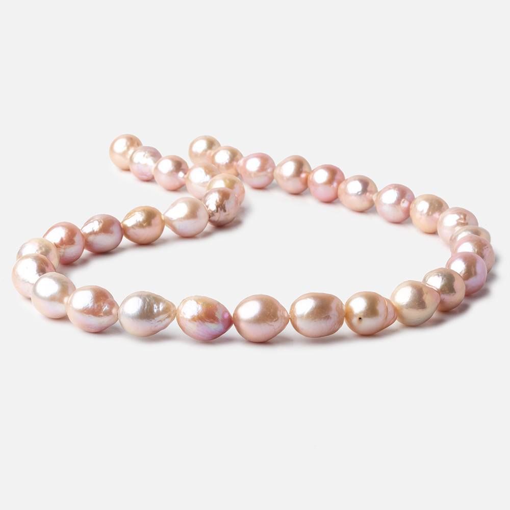 10x9-10x13mm Tri Color Baroque Freshwater Pearls 16 inch 33 pieces AA grade