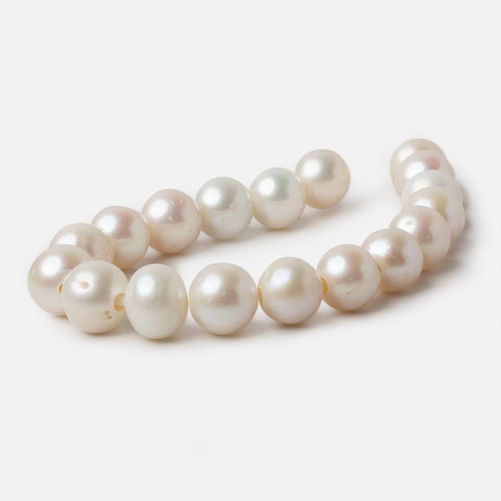 10x9-11x10mm Off White Baroque 2.5mm Drill Hole Freshwater Pearls 17 pcs