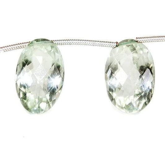 10x9-12x9mm Prasiolite pavilion faceted oval Beads 7 inch 8 pieces