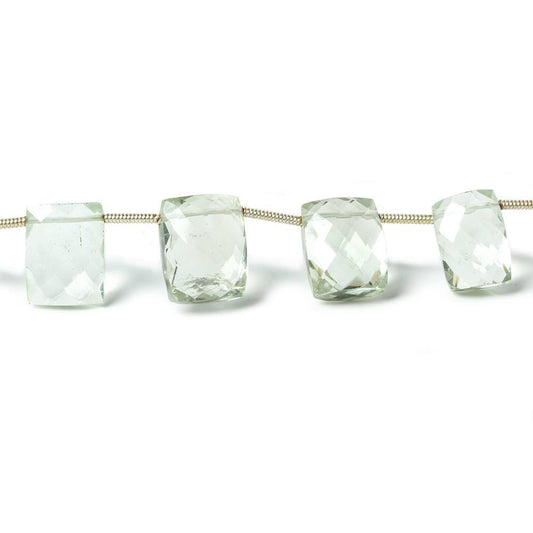 10x9mm-18x13mm Prasiolite Beads Top Drilled Faceted Rectangular Beads 12 pieces