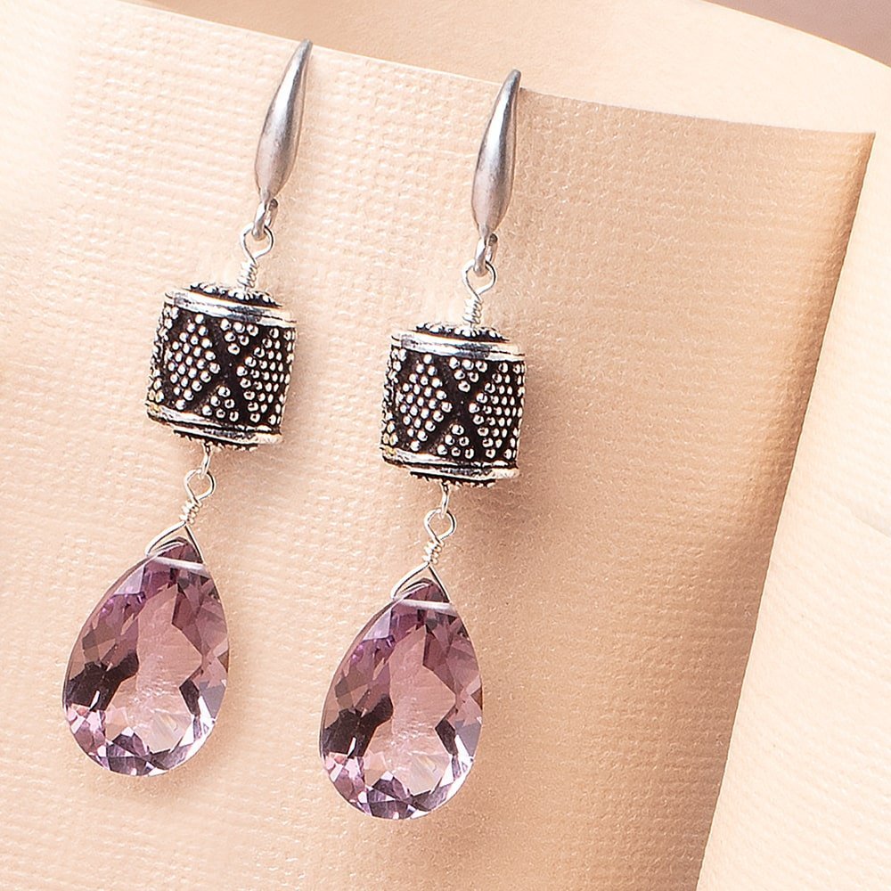 11x10mm Miligrain Diamond Design Tube Beads 7.5 inch 18 pieces