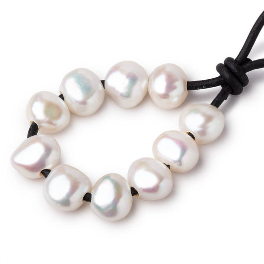 11-12.5mm Cream Large Hole Baroque Pearls Set of 10