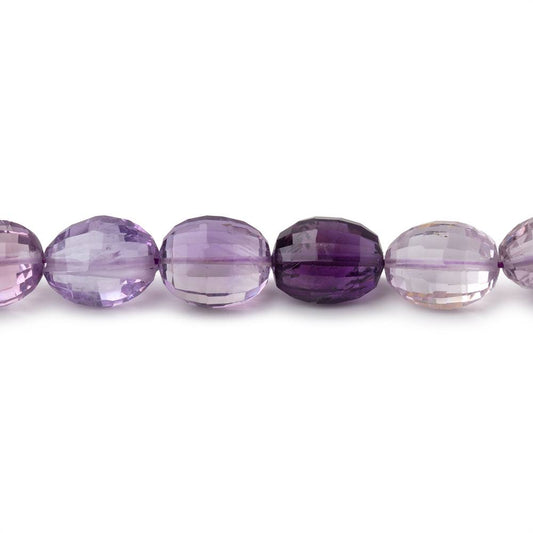 11-13mm Amethyst Straight Drill Faceted Oval Beads 15 inch 32 pieces