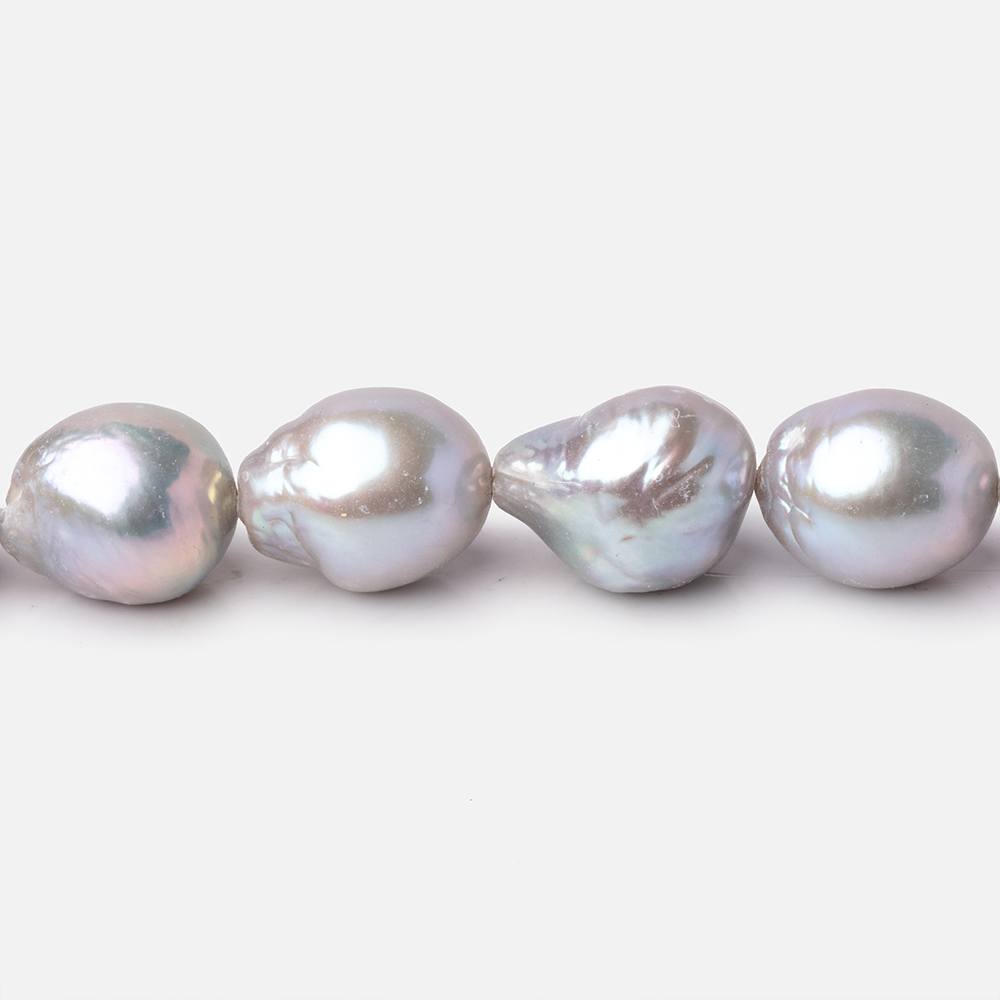 11-15mm Silver Ultra Baroque Freshwater Pearls 15.5 inch 25 Beads AA