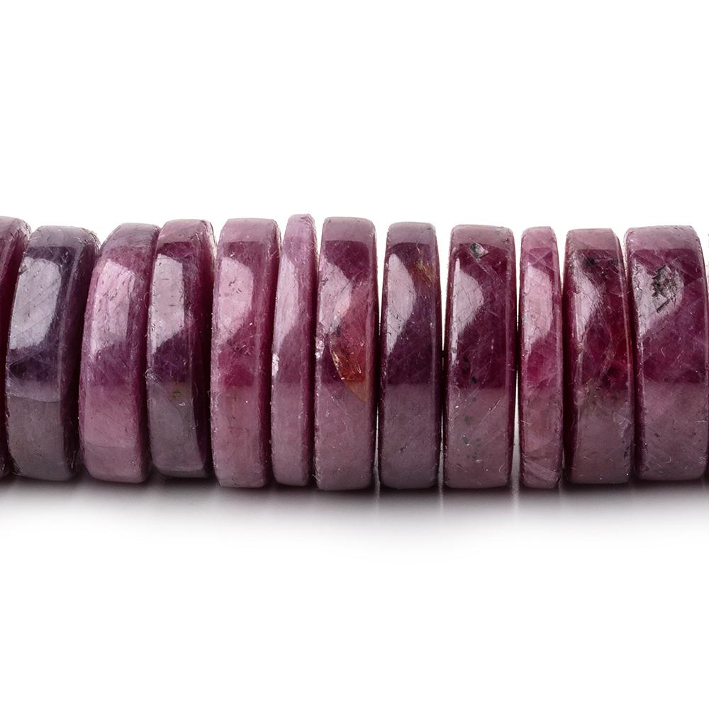 11-18mm Indian Ruby Plain Heishi Beads 20 inch 140 pieces AA