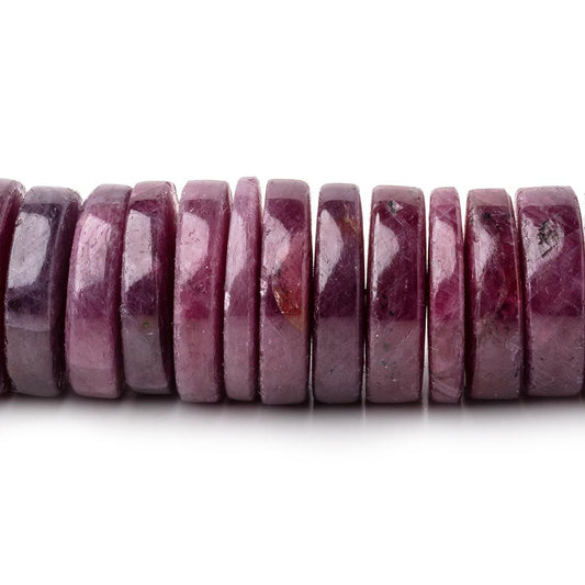 11-18mm Indian Ruby Plain Heishi Beads 20 inch 140 pieces AA