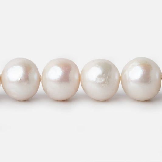 11.5x11-13.5x14mm Cream Near Round Freshwater Pearls 16 inch 31 pieces