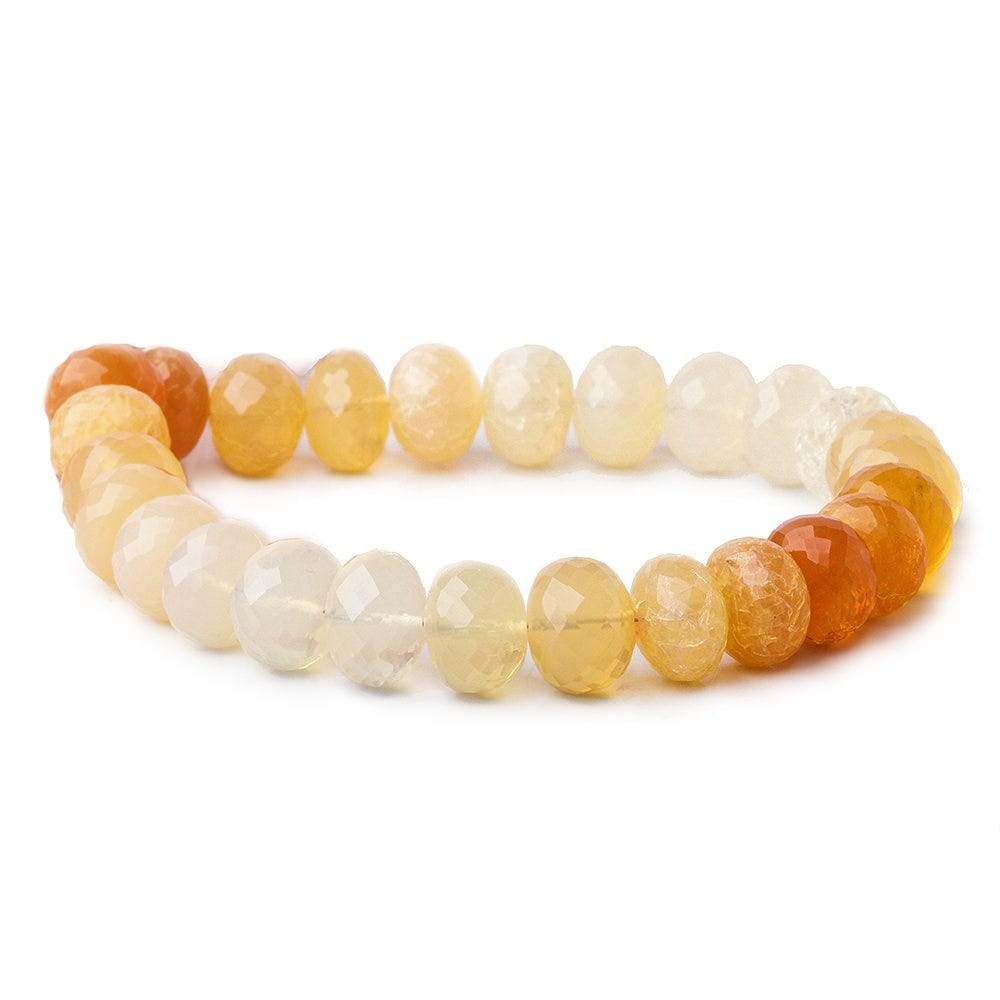11mm Fire Opal Faceted Rondelle Beads 8 inch 26 pieces
