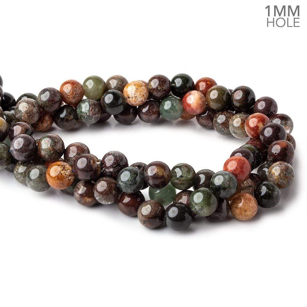 11mm Lodolite (Moss Garden Quartz) plain round large hole beads 16 inch 37 pieces A