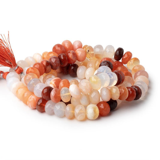 11mm Mexican Fire Opal Faceted Rondelle Beads 16 inch 54 pieces